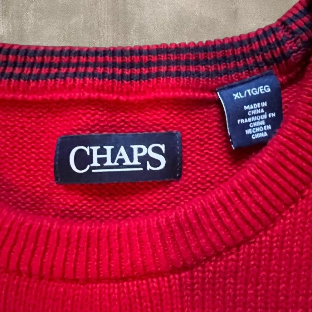 Vintage Chaps Red Crewneck Sweater Men’s XL Classic Knit Pullover